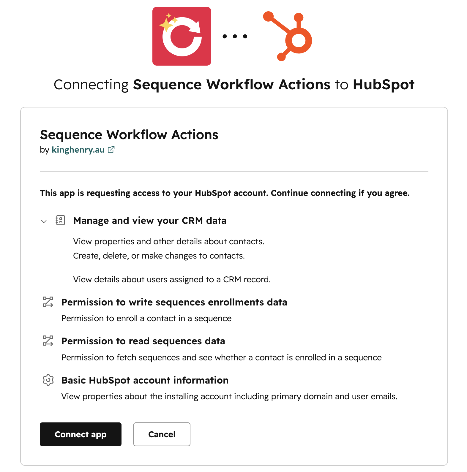 Sequence Workflow Actions App Auth Screen