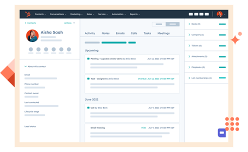 HubSpot Contact Record Interface