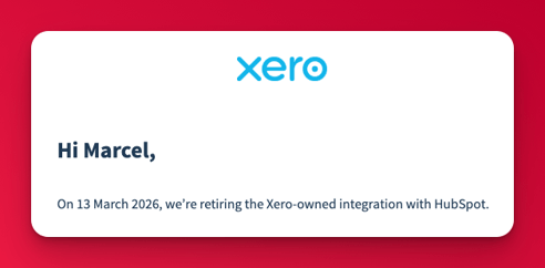 Xero HubSpot App Being Retired